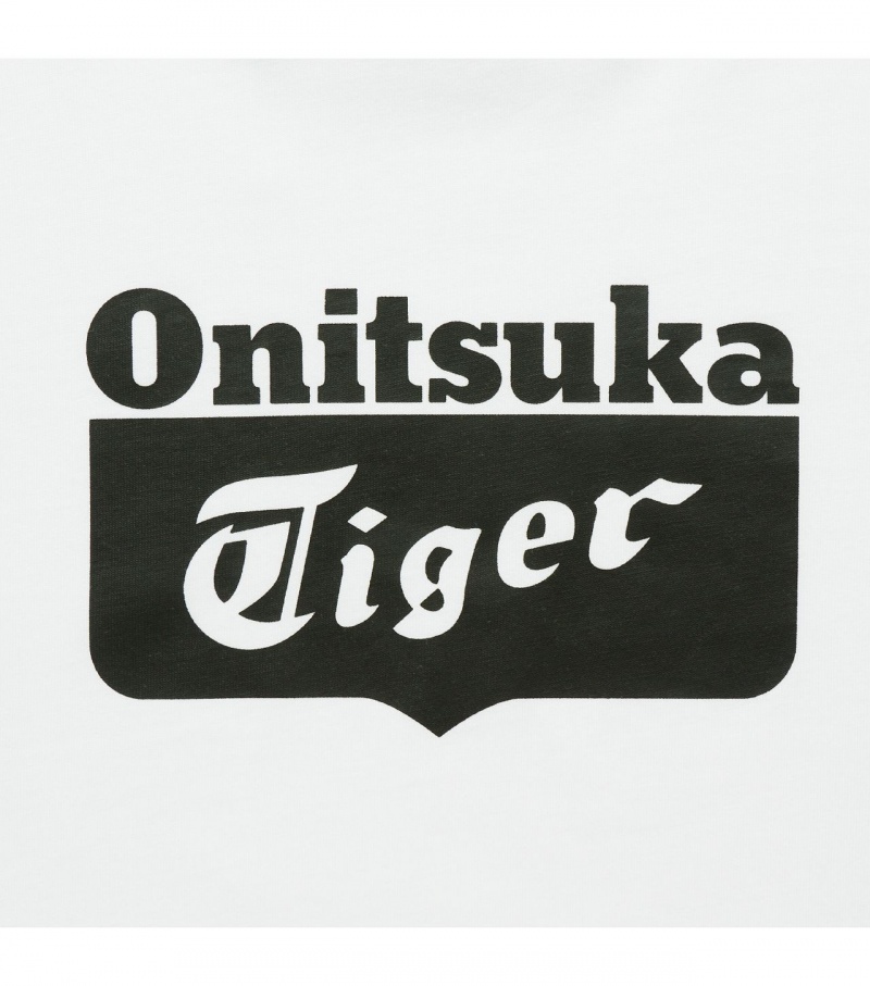 Onitsuka Tiger Logo Póló Fehér Fekete | 57964-BHNT