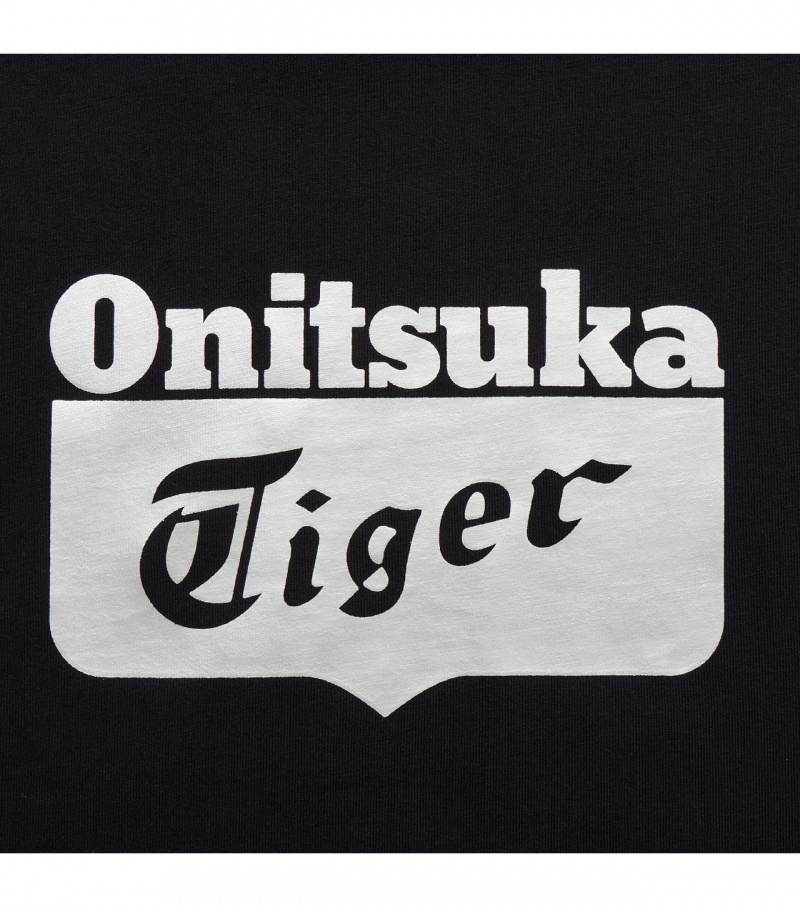 Onitsuka Tiger Logo Póló Fekete Titán | 81635-OMHK