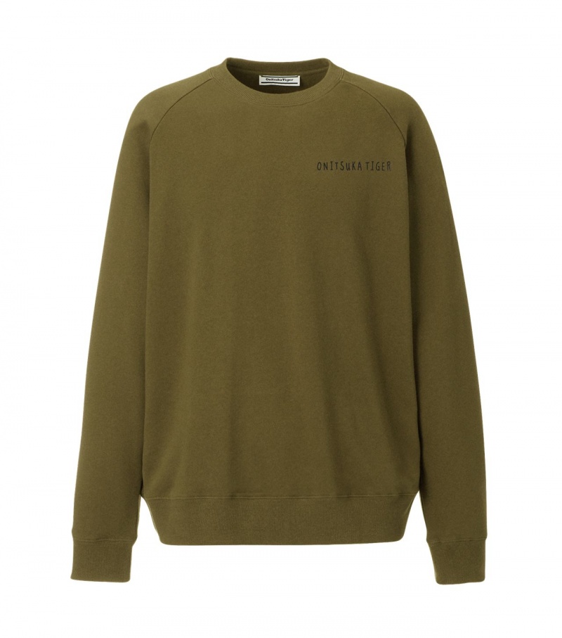 Onitsuka Tiger Sweat Felsők Khaki | 65879-LUSY