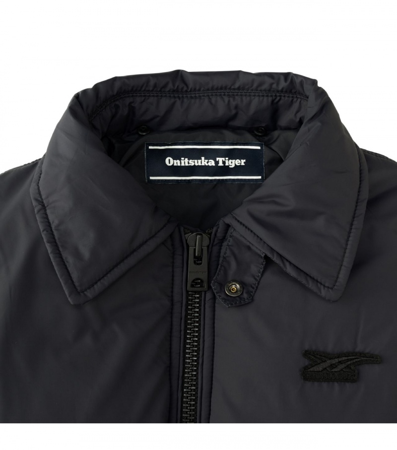 Onitsuka Tiger Ws P Blouson Kabát Fekete Fehér | 40769-TQJY